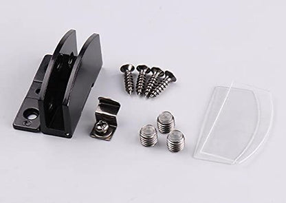 Black Frameless Glass Door Cabinet Display - 2 Pieces, 90 Degree Hinge