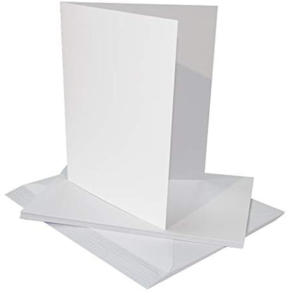 Craft UK 2258 10 x 7-Inch Card and Envelope - White (Pack of 25)