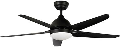 FINXIN Ceiling Fan with Lamp, Ceiling Fan with Light White/Black Ceiling Fans for Bedroom,Living Room,Dining Room Including Motor,Blades,Remote Switch (52" Black 5-Blades)