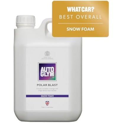 Autoglym Polar Blast, 2.5L Concentrate Extra Thick Snow Foam (15L when diluted) Softens dirt in advance of wash, pH Neutral Car Shampoo Suitable For All Paint Types, White