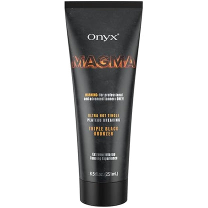 Onyx Magma Tingle Sunbed Cream | Advanced Bronzer for Ultra Dark Tan | Indoor & Outdoor Tanning Lotion with Intense Warming Effect | Hydrating Accelerator for Smooth, Lasting, and Even Results