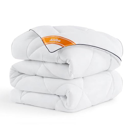 Aisbo Duvet King Size 10.5 Tog - All Year Round Fluffy Quilt Duvet KingSize Bed with Corner Tabs, Ultra Soft Duvet Insert 300GSM, 220x230cm