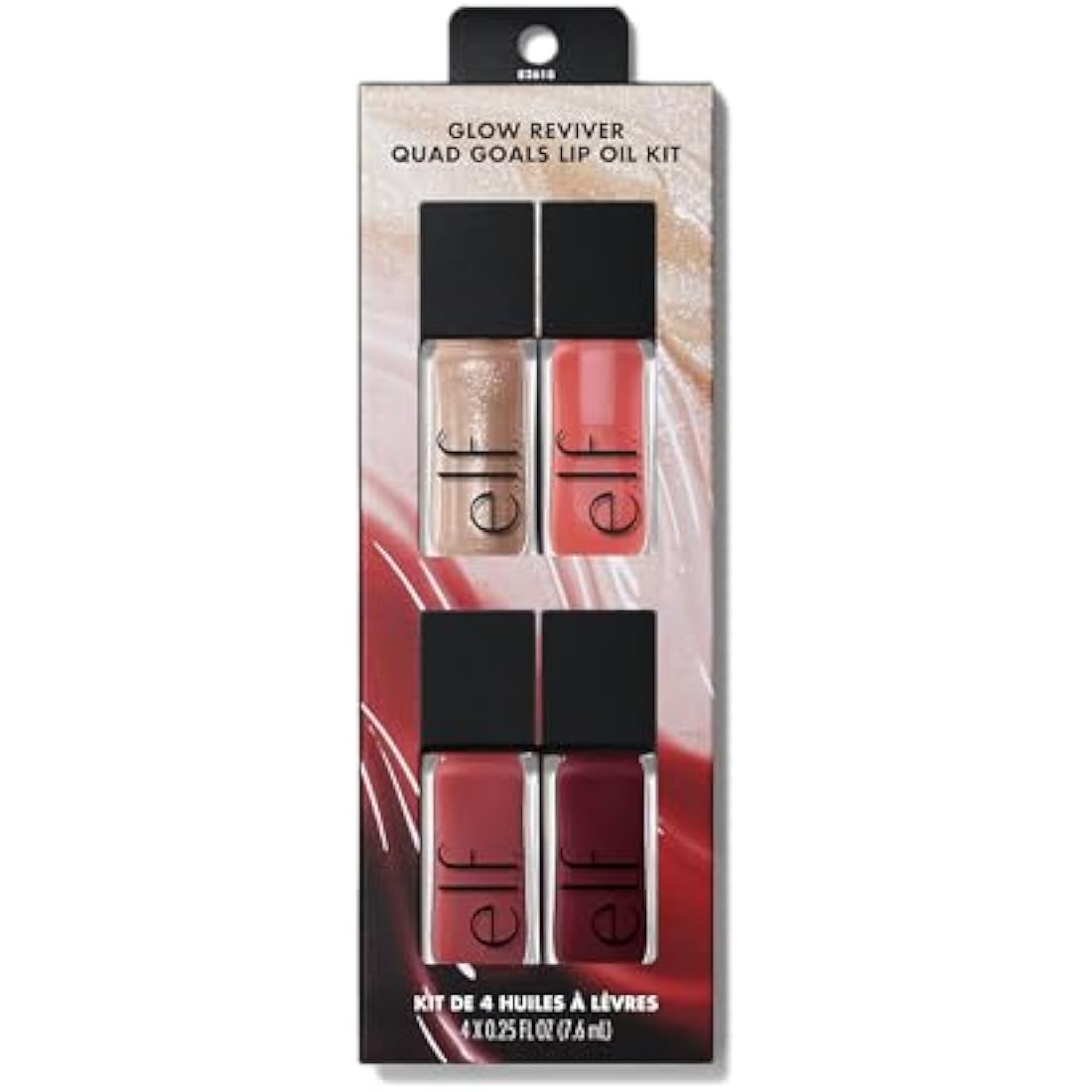 e.l.f. Glow Reviver Quad Goals Lip Oil Kit, 4 Shades: Pink Quartz, Rose Envy, Jam Session, Crystal Baller, Hydrating Formula, Sheer Colour, Vegan & Cruelty-Free