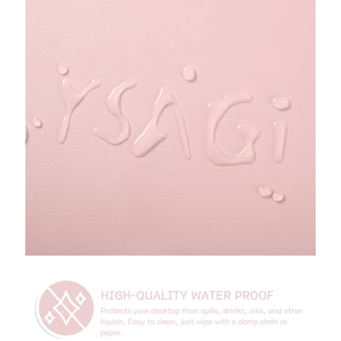 Non-Slip Desk Pad, Waterproof PVC Leather Desk Table Protector, Ultra Thin Large Mouse Pad, Easy Clean Laptop Desk Writing Mat for Office Work/Home/Decor (Pink, 80 x 40 cm)