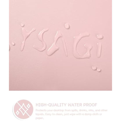 Non-Slip Desk Pad, Waterproof PVC Leather Desk Table Protector, Ultra Thin Large Mouse Pad, Easy Clean Laptop Desk Writing Mat for Office Work/Home/Decor (Pink, 60 x 35 cm)
