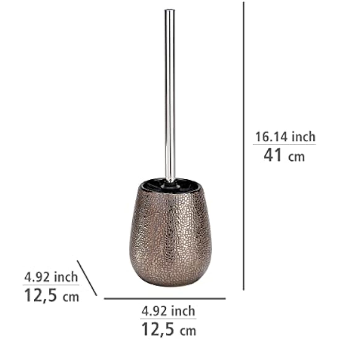 WENKO Toilet Brush and Holder Marrakesh of Ceramic, Brown, 12.5 x 12.5 x 41 cm