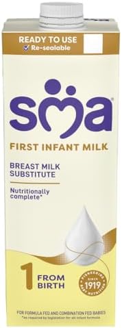 SMA PRO First Infant Baby Milk - From Birth | Ready to Use, Liquid Formula Milk 1 Litre Pack of 6, (Packing May Vary)
