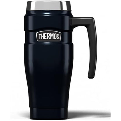 Thermos Stainless King Midnight Blue Travel Mug (470ml), Reusable Insulated Stainless Steel Coffee Cup for Hot or Cold Drinks, Vacuum Sealed Water Flask with a Leak-Proof Lid, 7hr Hot/18hr