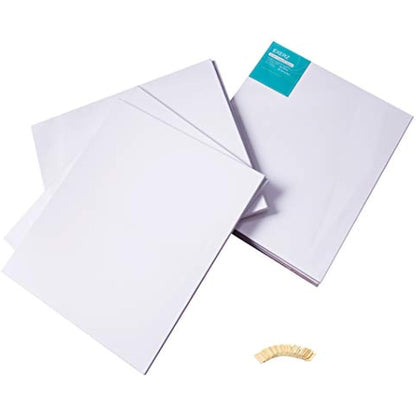 Exerz 50x60cm Pre-Stretched Canvas 4pk - 1.7cm Artist Framed Canvas Blank/ 280GSM 100% Cotton/Triple Primed/Acid Free/Medium Grain/Professional Artist Acrylic Paint, Oil Paint