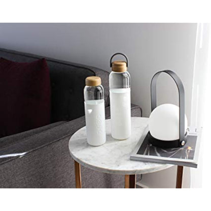 Soma Glass Water Bottle, Eco-Friendly Alternative (White, 24oz/740ml)