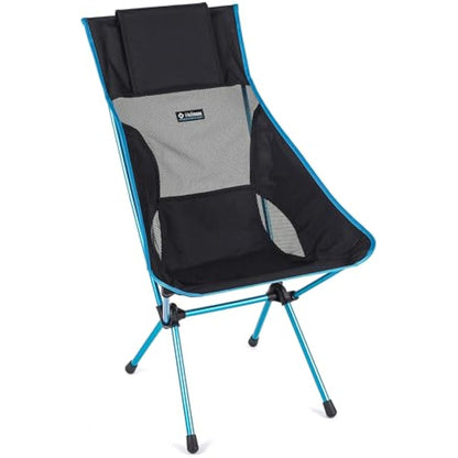 Helinox Sunset Chair, Lightweight High-Back Collapsible Camping Chair, Black, 1.56kg, with Side Pockets