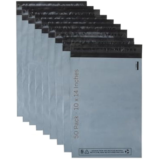 DVIVA 50pcs Postage Bags for Clothes |10"x14" Waterproof and Tear-Proof Mailing Bags | Large Parcel Bags for Delivery, Shipping & Packages