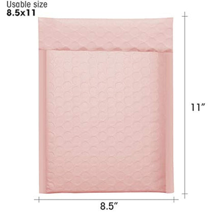 Switory 25Pcs Bubble Mailers, 21.6x28cm Padded Envelopes Bubble Lined Wrap Polymailer Bags for Shipping Packaging Mailing Self Seal, Pale Pink