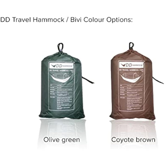 DD Hammocks Travel Hammock/Bivi - Insect Proof Camping Hammock And Ground Shelter Multi-Use With Fine Bug Mesh For Hiking Adventure Olive Green