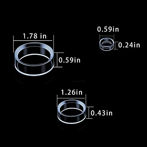 48 PCS(3 size 1.77in & 1.26in & 0.67in)Sphere stand,Acrylic Display Stand Clear Ring Baseball Stands Plastic Round Display Stand for Golf