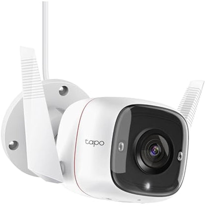 Tapo C310 2K 3MP Wired Security Camera Outdoor, Motion Detection, IP66, Built-in Siren, 2-Way Audio, Night Vision, Cloud and Local Storage, Works With Alexa and Google, No Monthly Fee