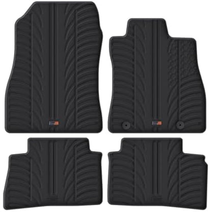 TRAVALL Rubber Car Mats (set of 4) compatible with Nissan Juke (2010-2019) Heavy Duty Floor Mats Moulded Premium Mats Easy Clean Black with Clips - Anti Slip All-Weather Protection