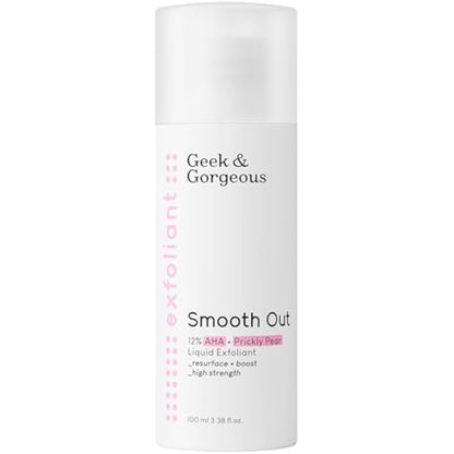 Geek & Gorgeous Smooth Out 12% AHA + Cactus Liquid - liquid exfoliant, gives healthier & younger-looking skin - all skin types, 100ml