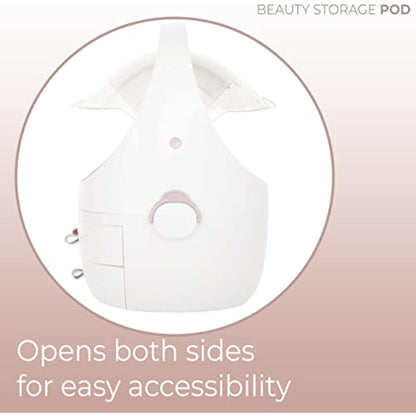 STYLPRO Beauty Storage Pod, Cosmetics & Skincare Organiser with 3 Drawers, Detachable Lid, Dustproof Cover & Travel Handle for Dresser, Bedroom, Bathroom & Home Organisation, White 31x27x40cm