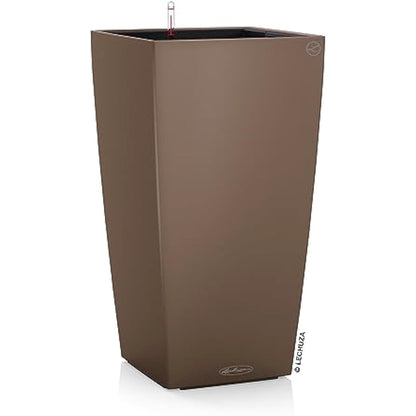 Lechuza CUBICO Color 40 Self Watering Planter Large Garden Plastic Indoor and Outdoor Flower Plant Pot with Drainage Hole H75 L40 W40 cm Nutmeg