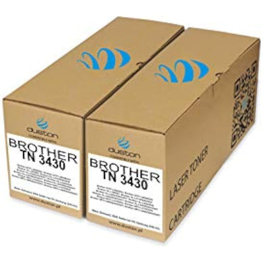 duston 2x TN3430, TN-3430 black toner compatible with Brother DCP-L5500 L6600 HL-L5000 L5100 L5200 L6250 L6300 L6400 MFC-L5700 L5750 L6800 L6900