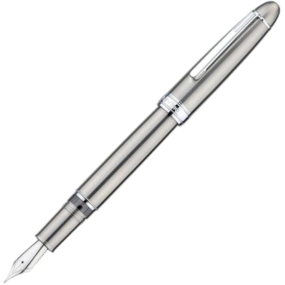 Asvine J16 Solid Titanium Fountain Pen Extra Fine Jowo Nib Piston Filling, Ink Window Design with Wrench and Pen Box