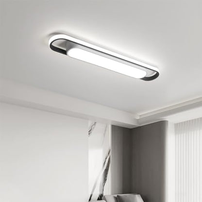 Naroume Modern LED Flush Mount Ceiling Lamp, 72cm Linear Metal Ceiling Chandeliers for Living Room, Bedroom, Dining Room, Office, Hallway, Closet, Aisle