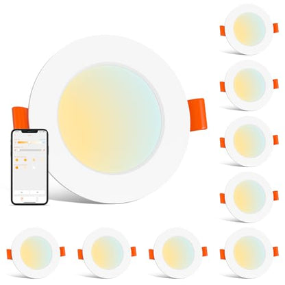 ChangM LED Downlights for Ceiling 3 inch 8WSpot Lights Ceiling with APP and Alexa Control, Bluetooth Recessed Ceiling Lights Daylight White