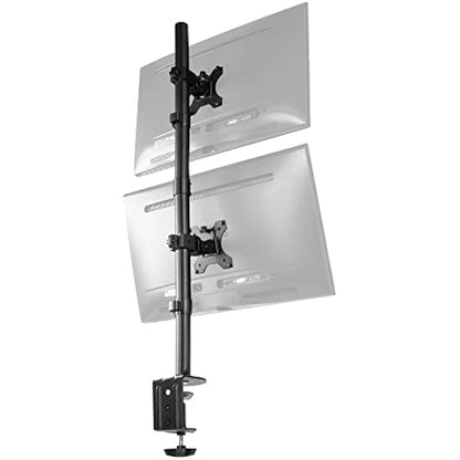 Vivo Dual LCD Monitor Desk Mount Stand Heavy Duty Stacked, Holds Vertical 2 Screens up to 32" (STAND-V002T)