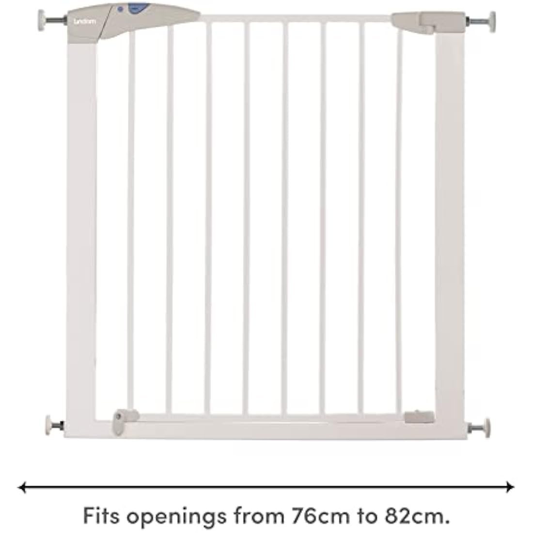 Munchkin Lindam Stair Gate | Sure Shut Axis Toddler & Baby Gate | Stair Gate Pressure Fit Baby or Dog Gate | Baby Safety Gate for Stairs & Doorways, Easy Install No-Screws Child Gate | 76-82cm| White