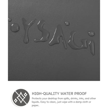 YSAGi Non-Slip Desk Pad, Waterproof PVC Leather Desk Table Protector, Ultra Thin Large Mouse Pad, Easy Clean Laptop Desk Writing Mat for Office Work/Home/Decor (80 x 40 cm, Dark Gray)