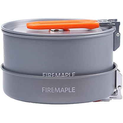 Fire-Maple Feast 2 Camping Cookware Set | Outdoor Cooking kit with Pot Kettle Pan Bowls and Spatula | Kitchen Utensils for 1 to 3 People Backpacking Trekking Hiking Fishing Picnic