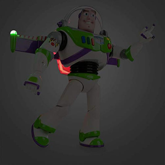 Disney Store Official Buzz Lightyear Interactive Talking Action Figure, Toy Story Astronaut Space Ranger, 30cm/11”, Features 10+ English Phrases, Interacts with Other Figures and Toys, Lights, Ages 3+