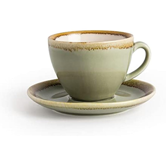 Olympia Kiln GP478 6x Cappucino Cup Moss 8oz/230ml Coffee Cups Tea Serving Tableware