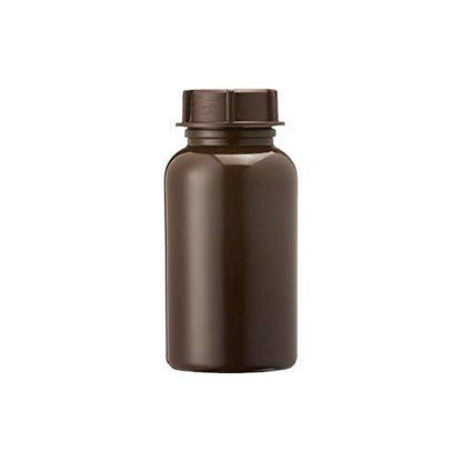 3Wthings Pack of 2 wide neck bottles made of LDPE with screw cap, 250 ml, colour: brown (lightproof)