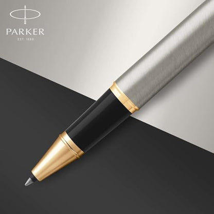 Parker IM Rollerball Pen | Brushed Metal | Fine Point Black Ink