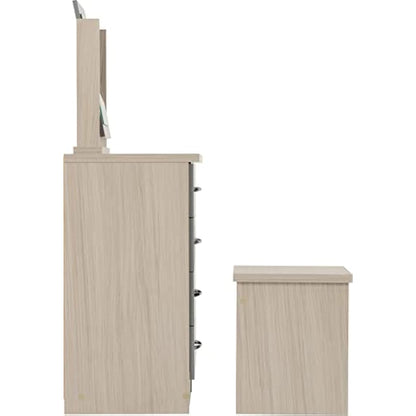 Seconique Nevada Dressing Table Set in Grey Gloss/Light Oak Effect Veneer