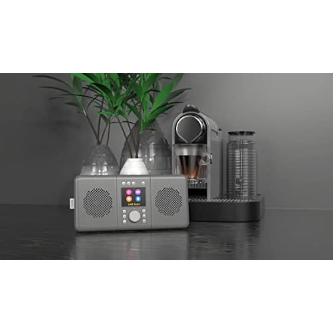 Pure ELAN CONNECT+ All-In One Internet Radio with Bluetooth 5.0 (DAB/DAB+ and FM, TFT Display, Preset Buttons Support, Music Streaming, Podcast, Battery Usage, USB), Charcoal