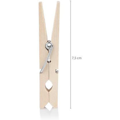 Vaily Wooden Clothes pegs - Strong Pegs with firm grip for laundry, washing line, handicrafts and decoration- Indoor and Outdoor Use - 120 pieces