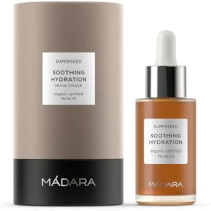 MADARA Organic Skin Care SUPERSEED Soothing Hydration Facial Oil – Calming & Hydrating Oil for Dry, Stressed & Sensitive Skin, 30ml