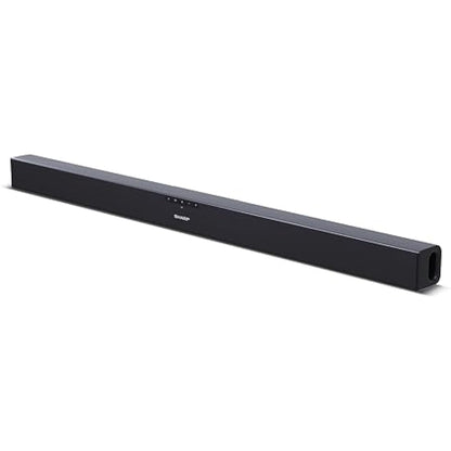 Sharp HT-SB140(MT) 2.0 Soundbar, 150W Slim Wireless Bluetooth Soundbar for TV and Device Streaming with HDMI ARC/CEC, Aux and Digital Optical-In, Wall Mount or Table Top Sound Bar - Black
