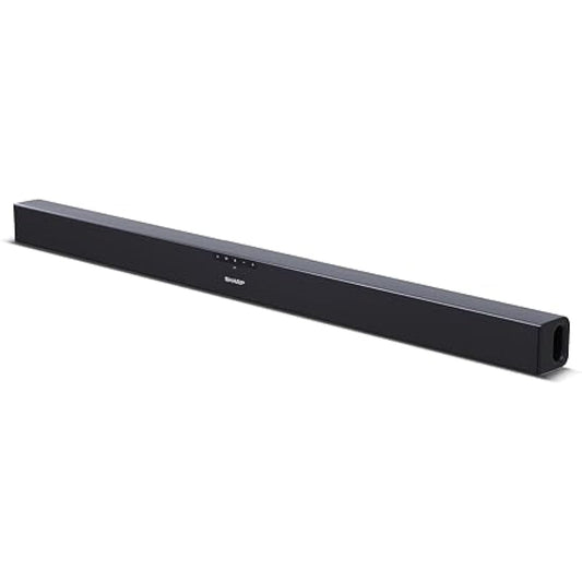 Sharp HT-SB140(MT) 2.0 Soundbar, 150W Slim Wireless Bluetooth Soundbar for TV and Device Streaming with HDMI ARC/CEC, Aux and Digital Optical-In, Wall Mount or Table Top Sound Bar - Black