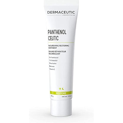 Dermaceutic Panthenol Ceutic - Nourishing Restoring Ointment with Panthenol, Shea Butter, Beeswax and Vitamin E - Immediate comfort for dry, sensitive and irritated skin - 30g