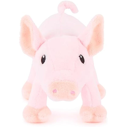 Zappi Co 100% Recycled Plush Piglet Toy (14cm Length) Stuffed Soft Cuddly Eco Friendly animals Collection For New Born Child First kid pig