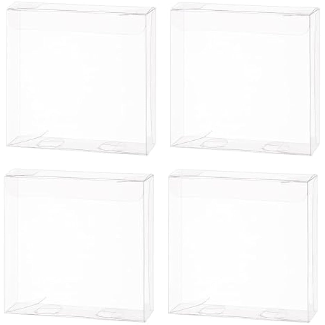 BENECREAT 30PCS Clear Wedding Favour Boxes with Protective Film 10x10x3cm Rectangle PVC Transparent Gift Boxes for Candy Chocolate Birthday, Wedding, Party Favors