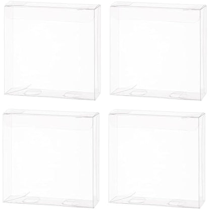BENECREAT 30PCS Clear Wedding Favour Boxes with Protective Film 10x10x3cm Rectangle PVC Transparent Gift Boxes for Candy Chocolate Birthday, Wedding, Party Favors