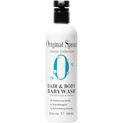 Kids Shampoo and Body Wash - Original Sprout Hair & Body Babywash - 2-in-1 Adults & Kids Bath Wash with Calendula, Rosemary, Arnica & Other Botanicals for Clean Hair & Supple Skin - 354ml