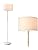 Floor Lamps for Living Room, Farmhouse Standing Lamp with Linen Lampshade Reading Standing Lamp for Living Room, Tall Pole Lamp for Bedroom/Family/Office (White)