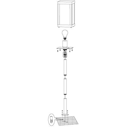 Eglo Alamonte 1 Outdoor Lamppost, Black Glavanized Steel and Clear Glass Driveway Light, Electric Garden Lighting, E27 Socket, IP44