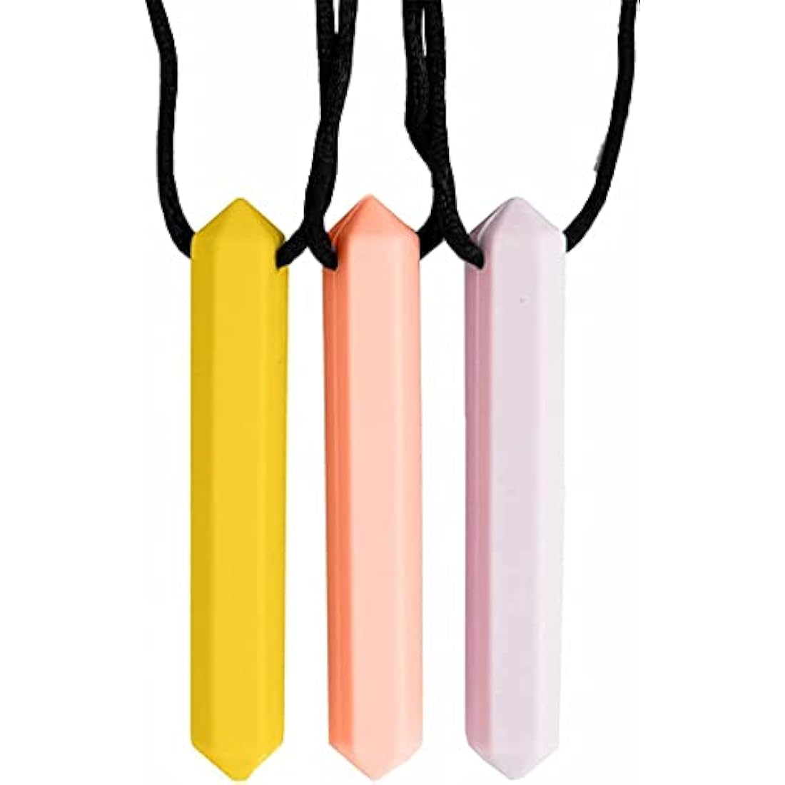 Tilcare Chew Chew Sensory Necklace – Best for Kids or Adults That Like Biting or Have Autism – Perfectly Textured Silicone Chewy Toys - Chewing Pendant for Boys & Girls - Chew Necklaces